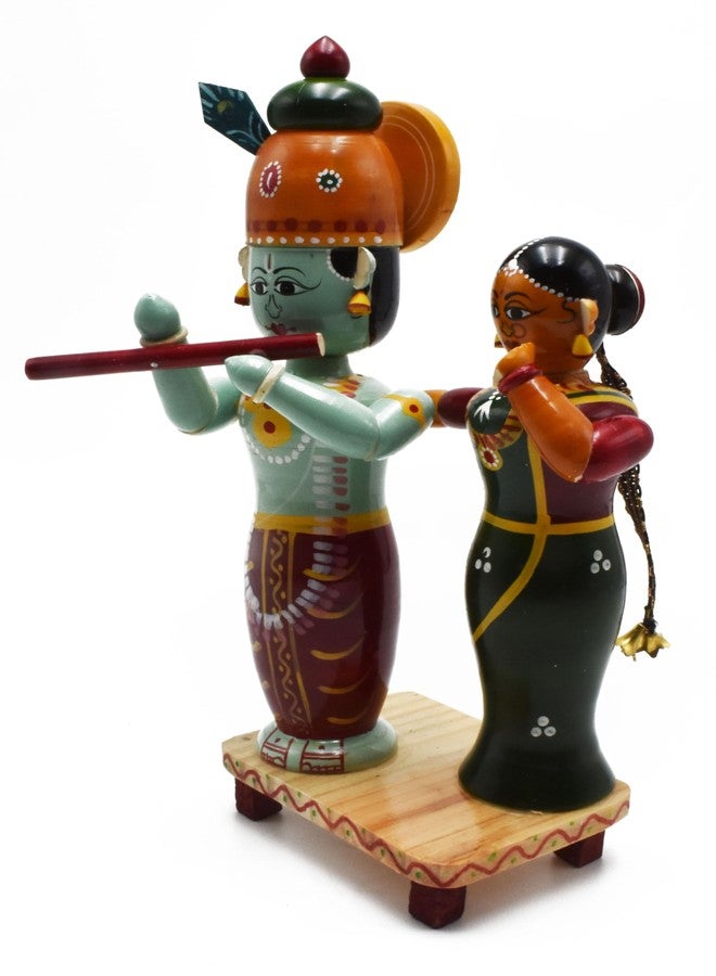 justhandmade Wooden Radha Krishna Set | Golu Bommai | Home Decor Showpiece | Gift - Image 2